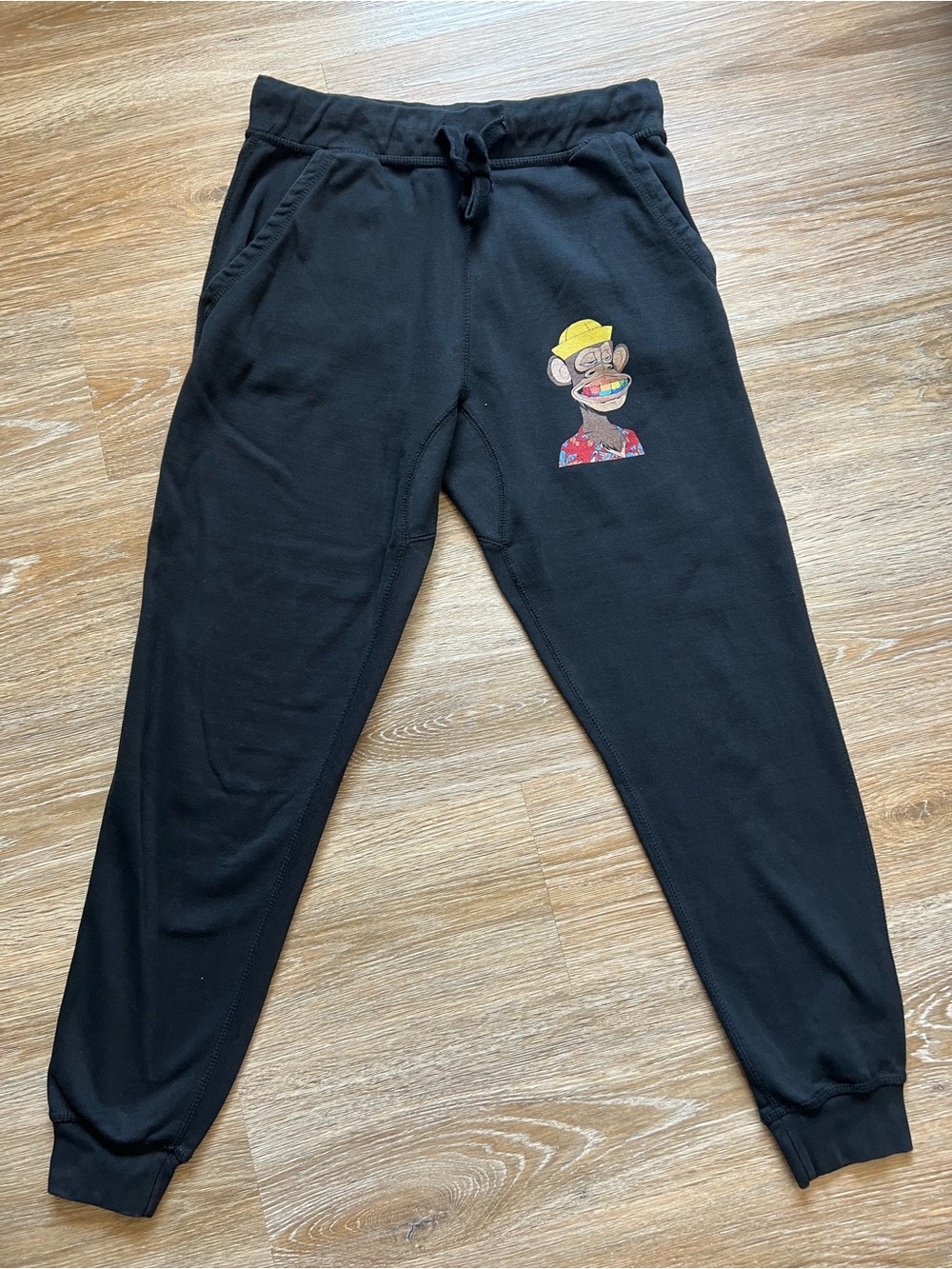 Diamond Supply Co Black Jogger Sweatpants Ape Graphic Fleece Size L